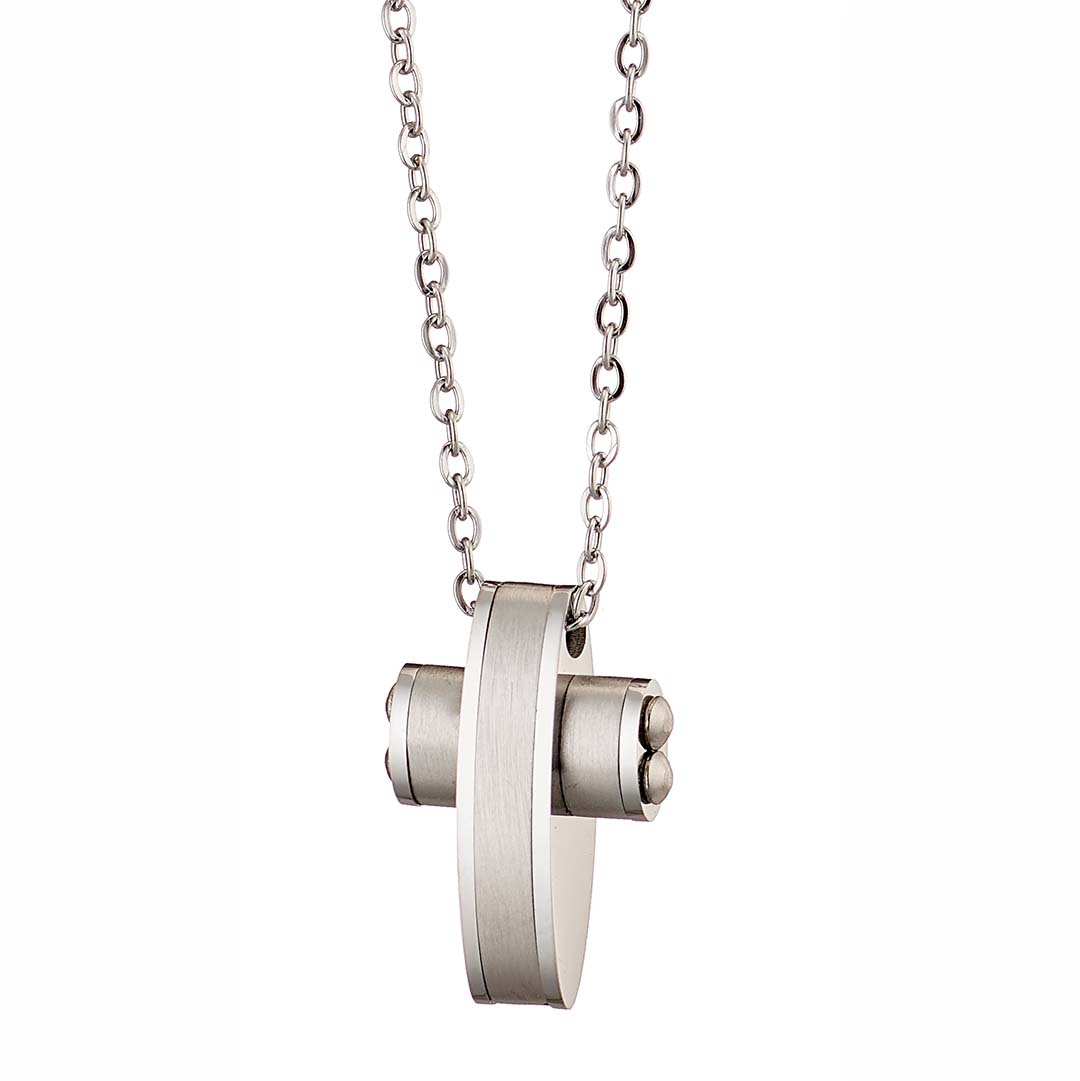 Sequoia Κολιέ σταυρός ανδρικός από ανοξείδωτο ατσάλι N-01301