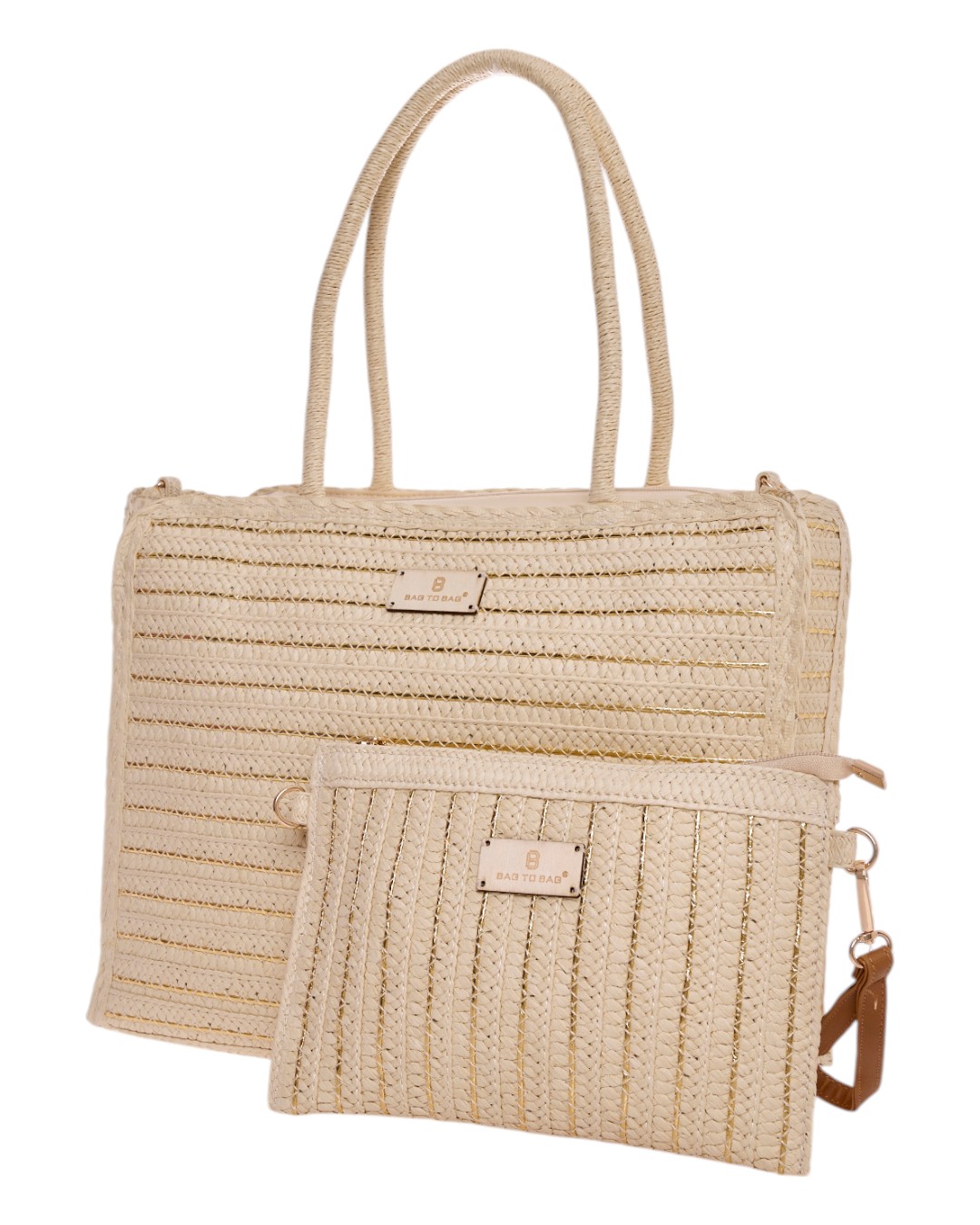 Ψάθινη Τσάντα Ώμου XY-2520 – Μπέζ