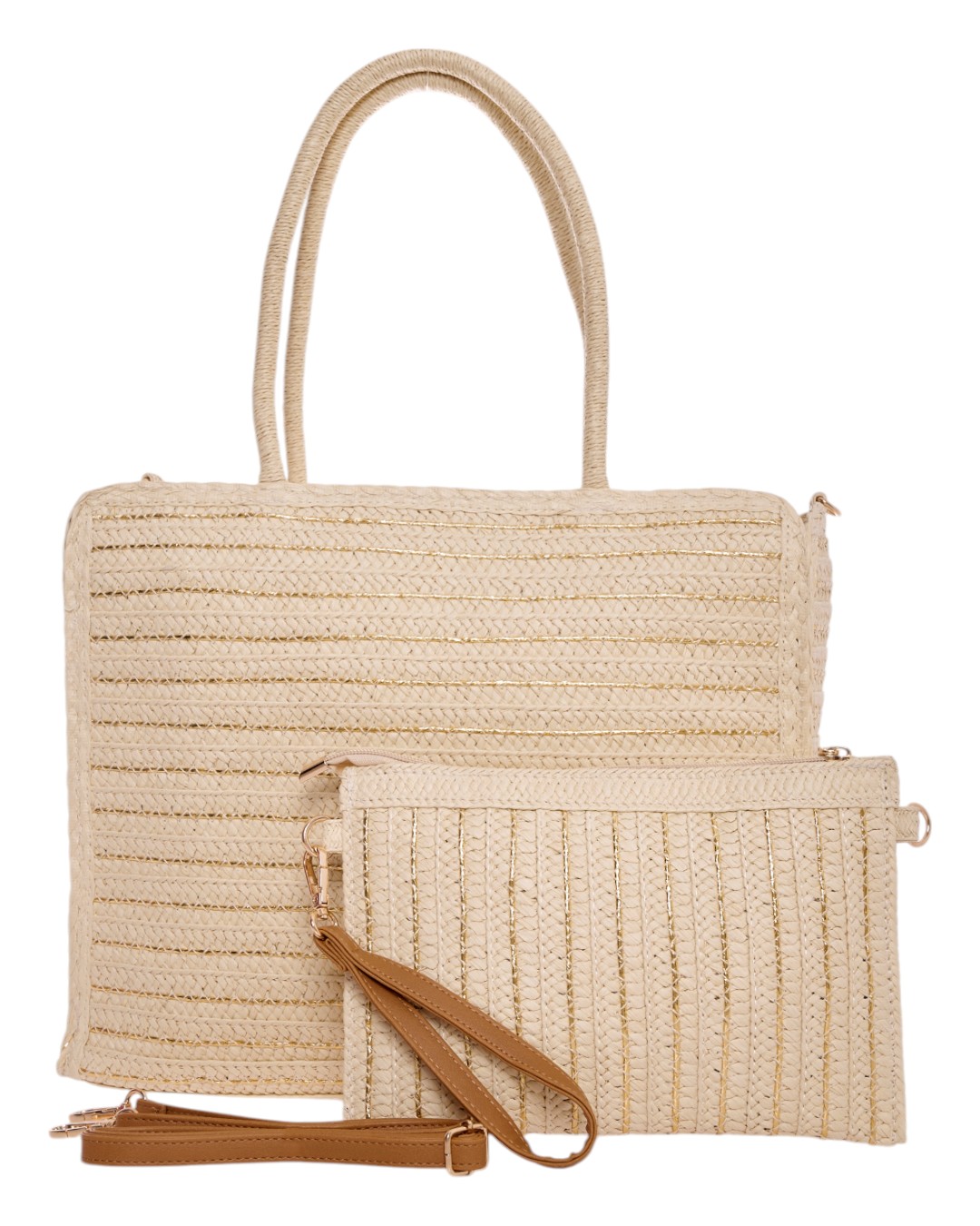 Ψάθινη Τσάντα Ώμου XY-2520 - Μπέζ
