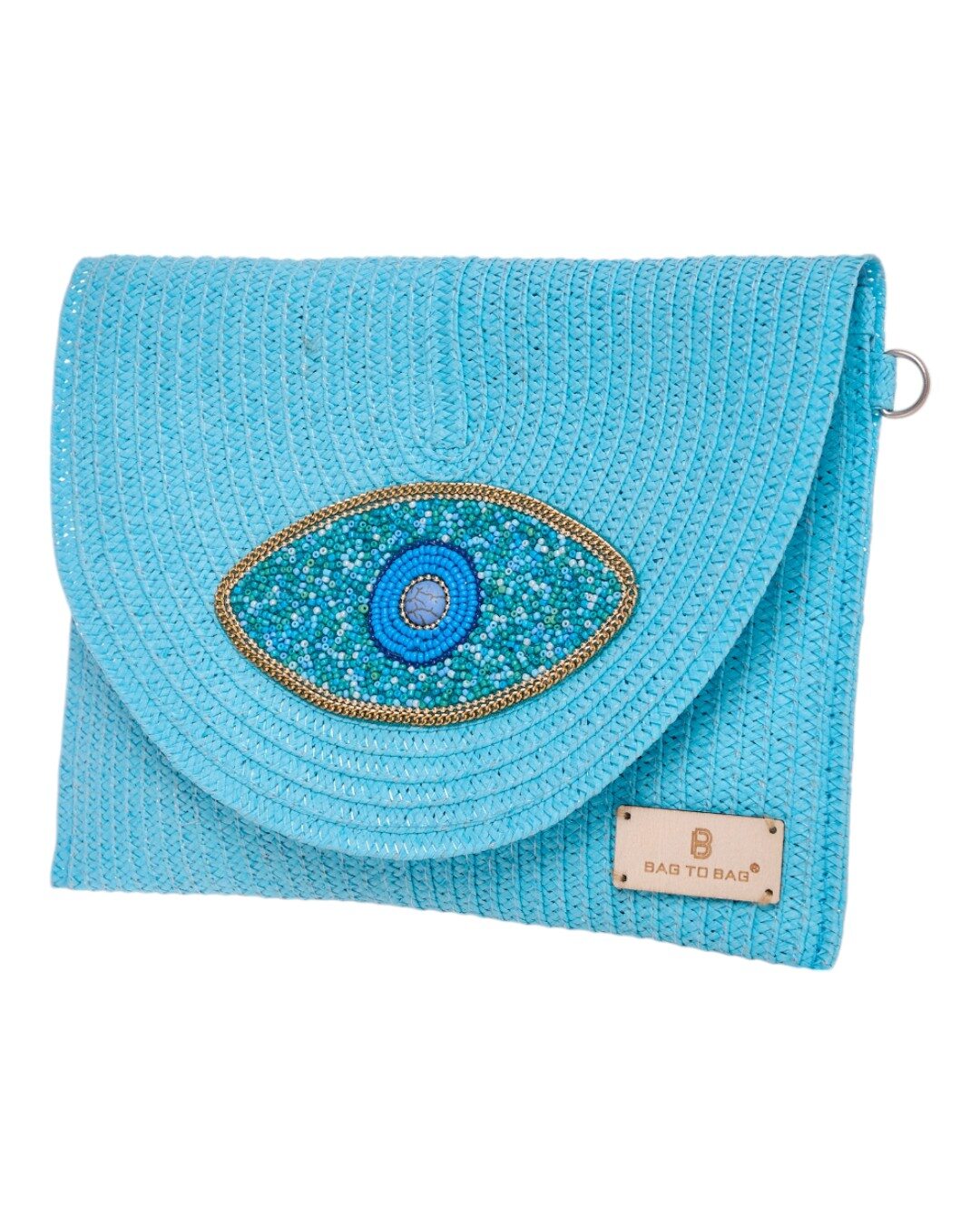 Ψάθινη Τσάντα χειρός XY-2502 – Γαλάζιο