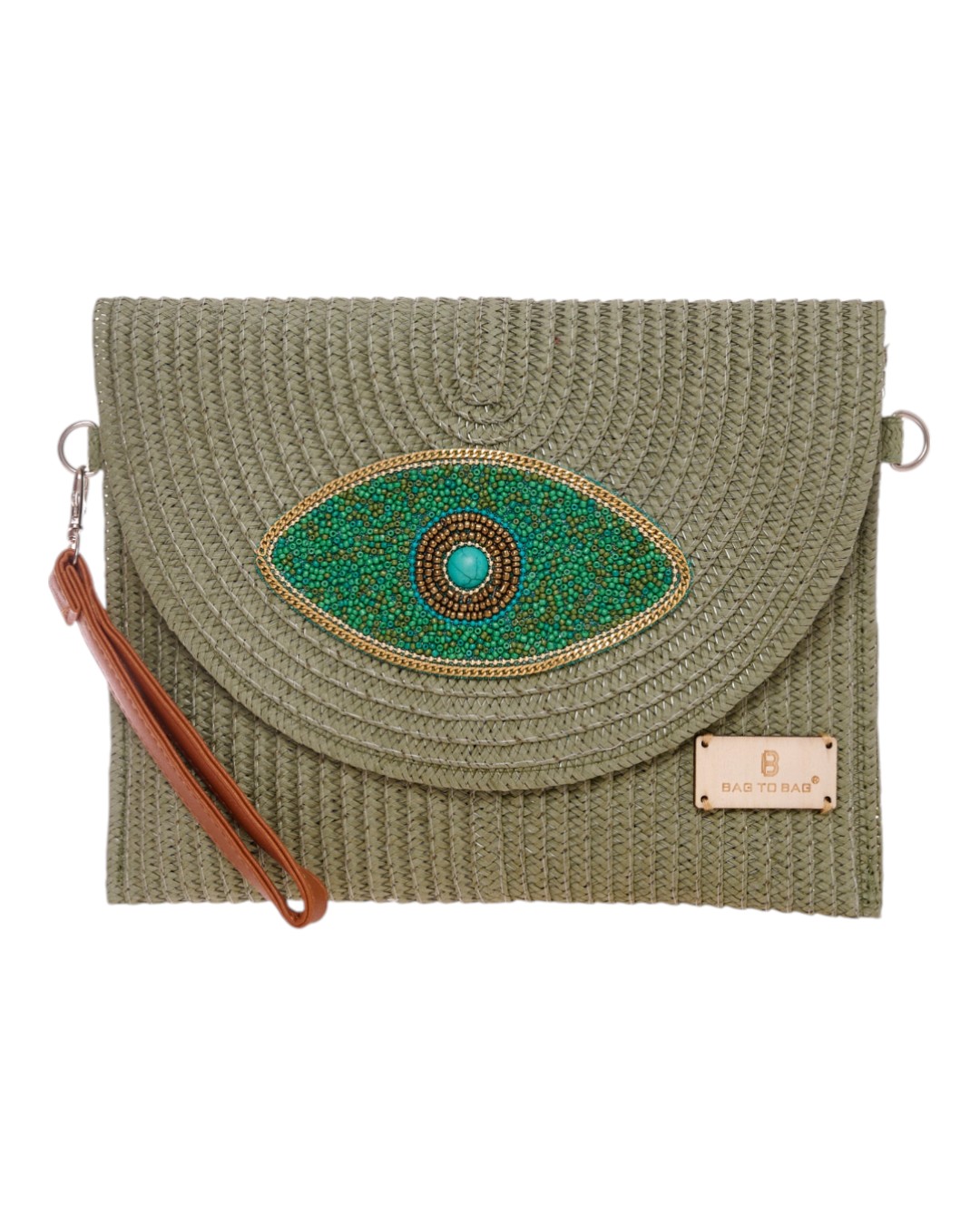 Ψάθινη Τσάντα χειρός XY-2502 – Πράσινο