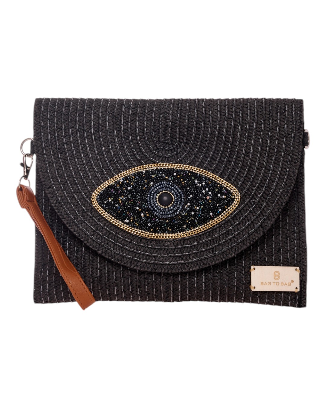 Ψάθινη Τσάντα χειρός XY-2502 – Μαύρο