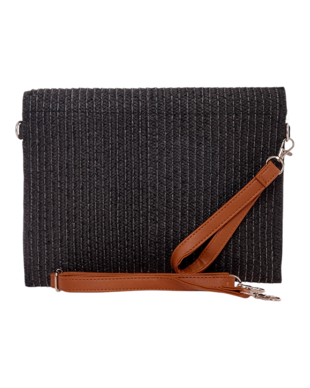 Ψάθινη Τσάντα χειρός XY-2502 - Μαύρο