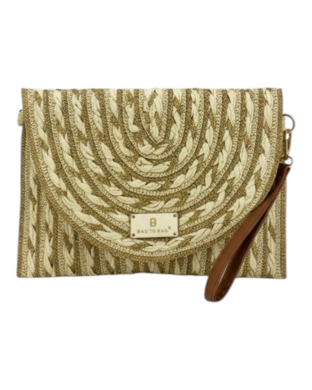 Ψάθινη τσάντα χειρός XY-2664 – Μπέζ