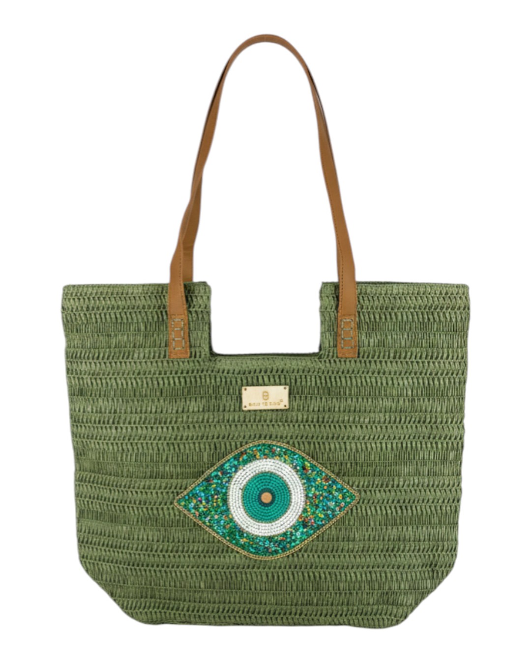Ψάθινη τσάντα ώμου XY-2669 – Πράσινο