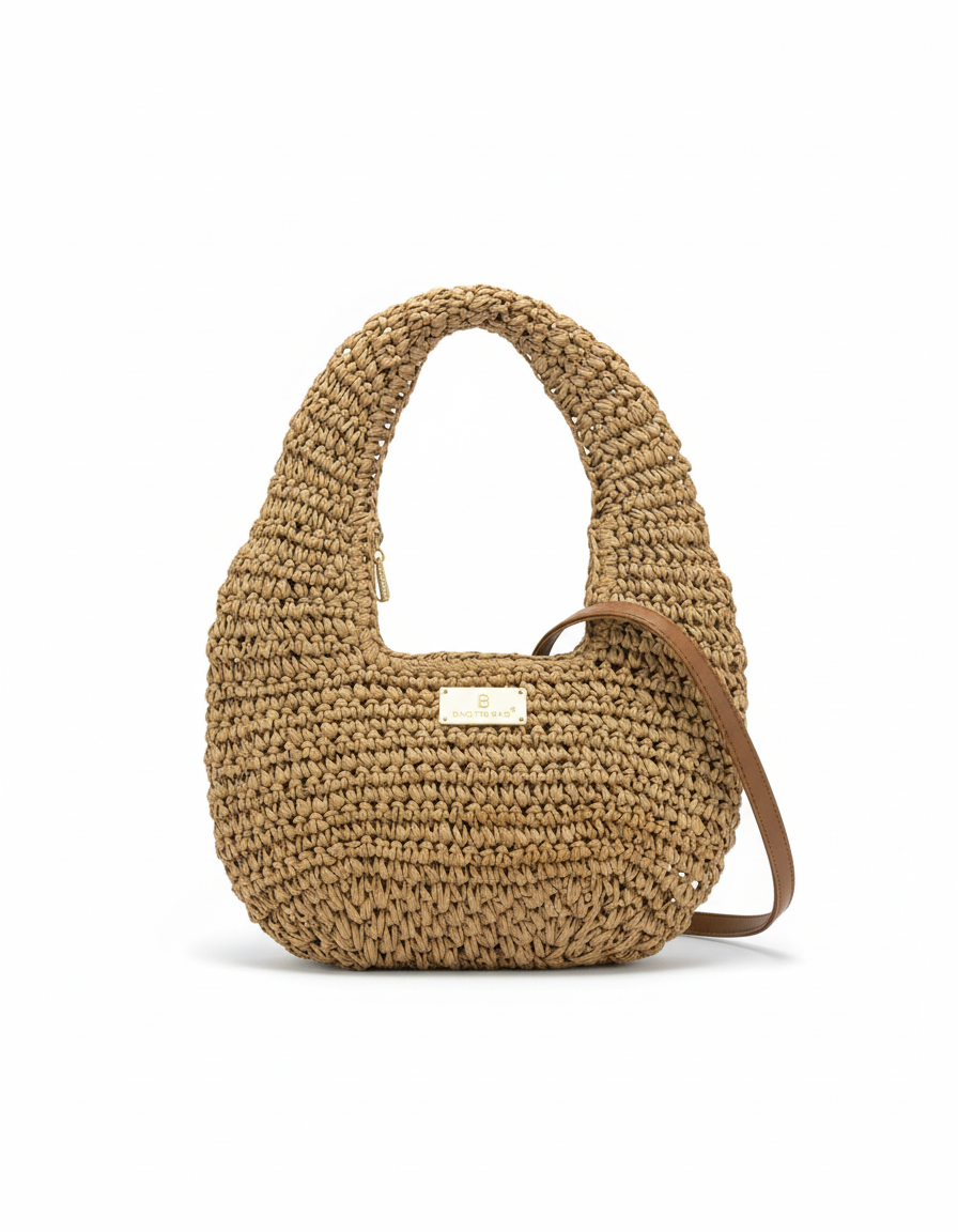 Ψάθινη τσάντα ώμου XY-2669 – Χακί