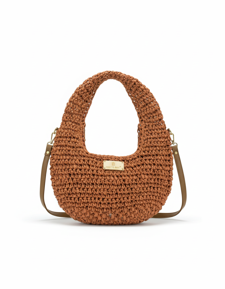 Ψάθινη τσάντα ώμου XY-2652 – Κόκκινο