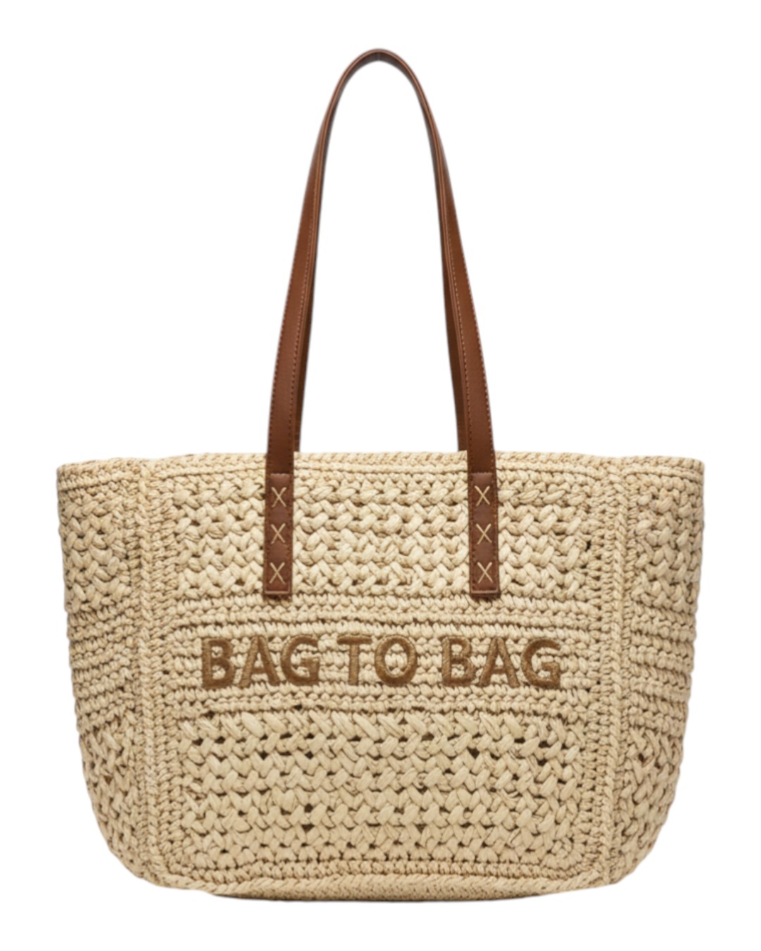Ψάθινη τσάντα ώμου XY-2636 – Μπέζ