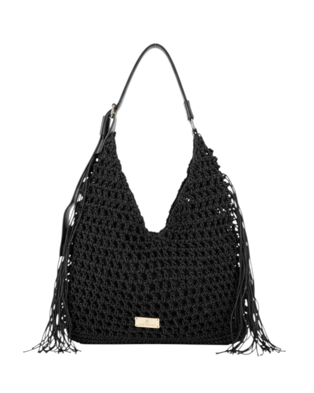 Ψάθινη τσάντα ώμου XY-2655 – Μαύρο Ψάθινη τσάντα ώμου XY-2655 – Μαύρο