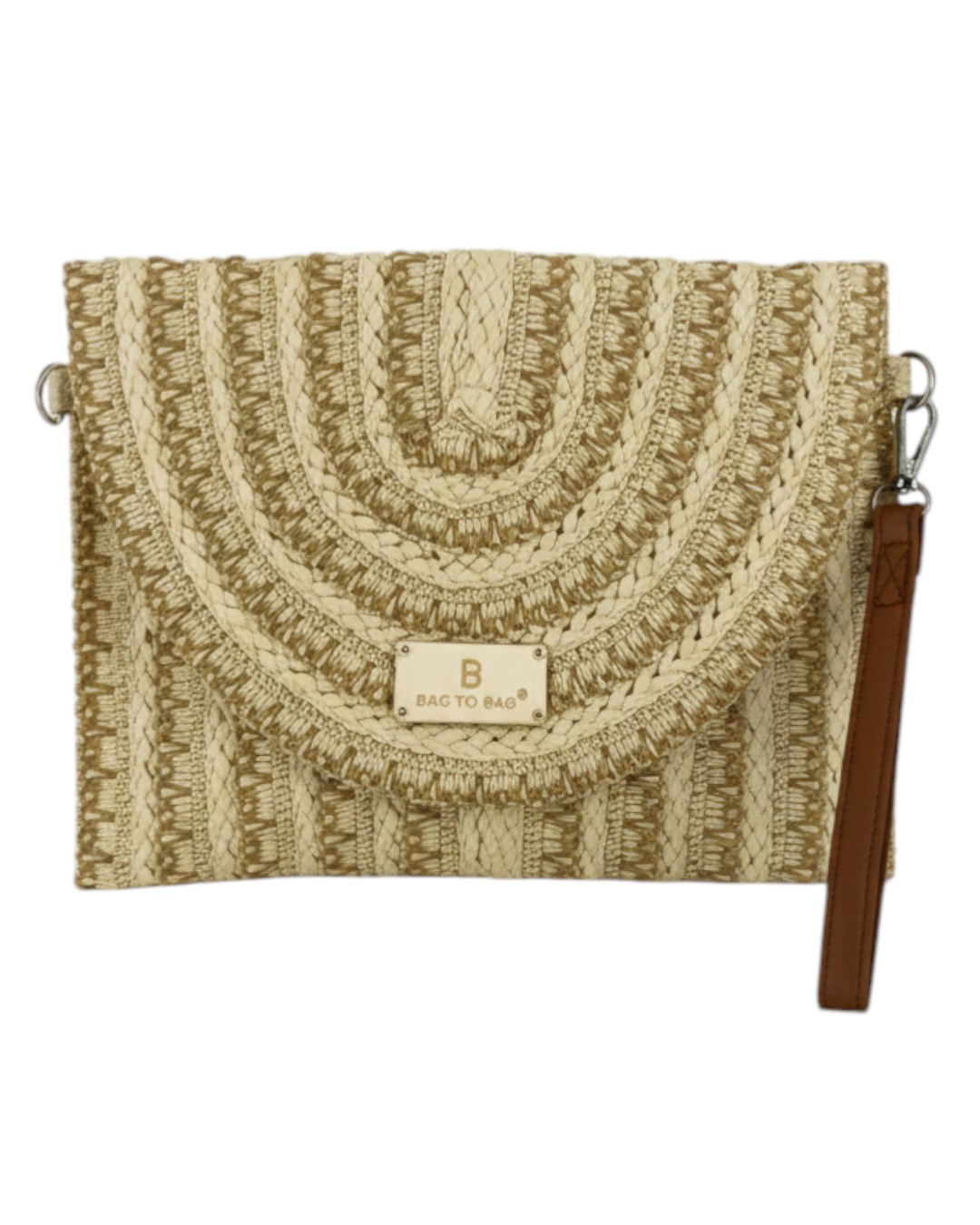 Ψάθινη τσάντα χειρός XY-2617 – Μπέζ
