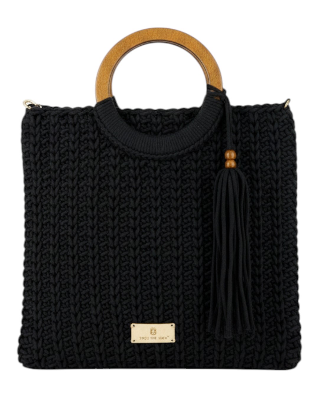 Πλεκτή Τσάντα Χειρός CN26003 – Μαύρο