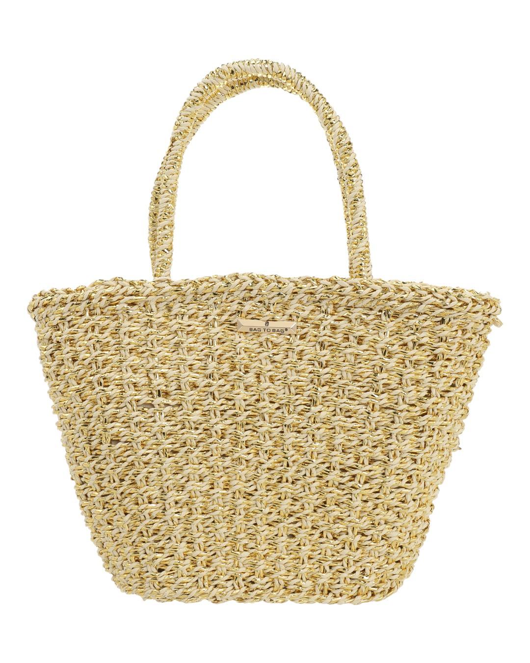 Ψάθινη Τσάντα ώμου CH-1736 – Apricot