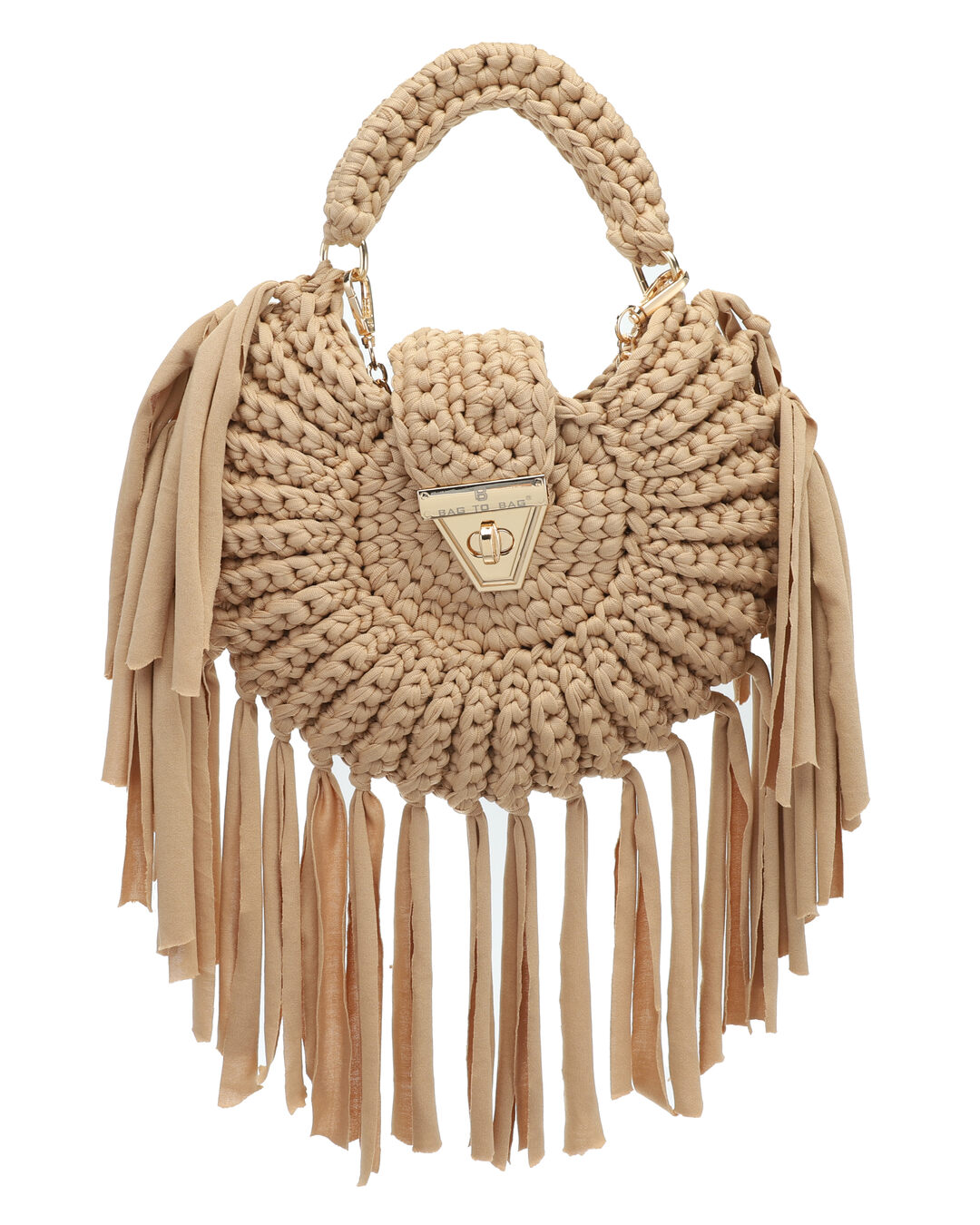 Τσάντα χιαστί ψάθινη με κρόσσια KD-1012 – Μπέζ