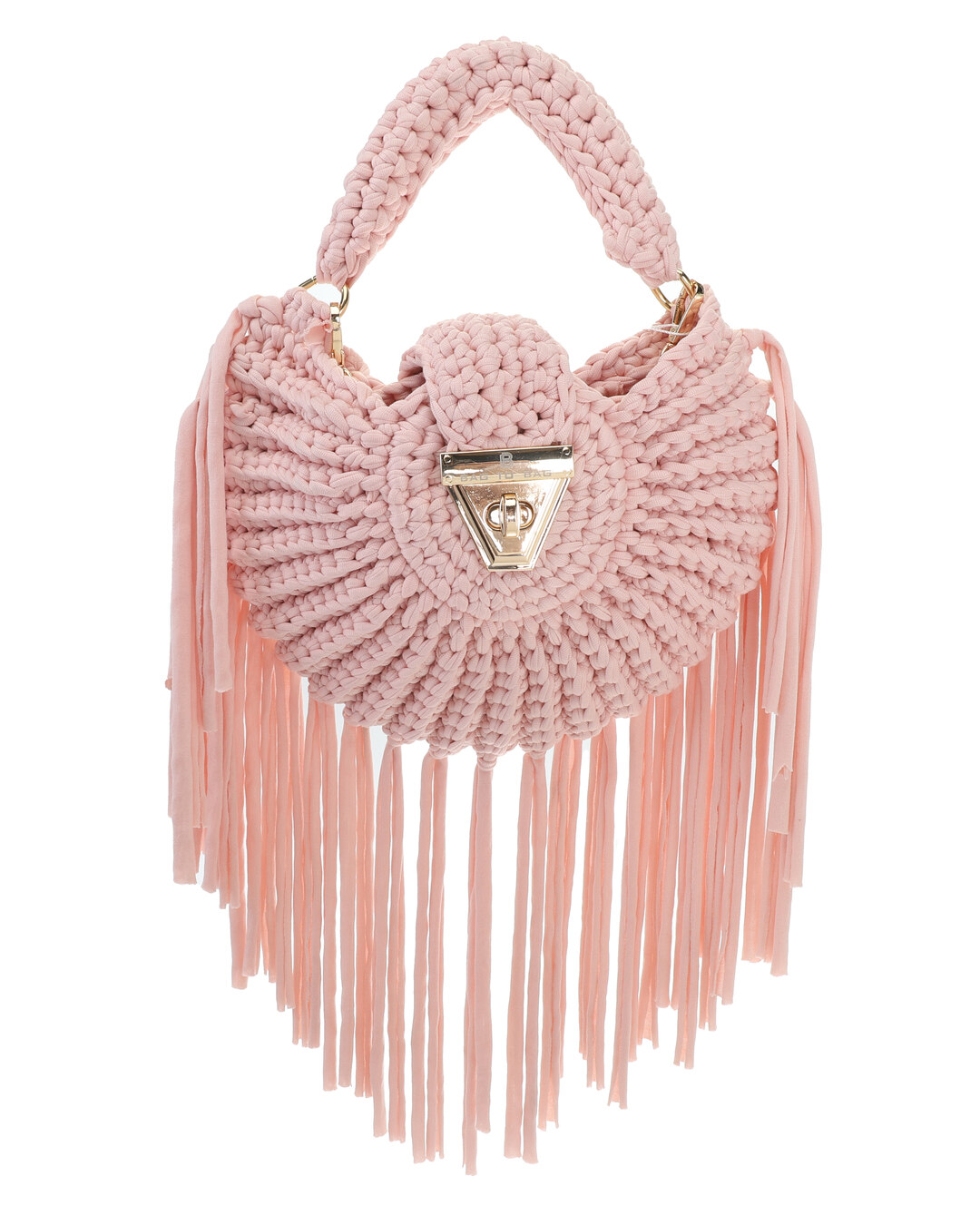 Τσάντα χιαστί ψάθινη με κρόσσια KD-1012 – Ρόζ