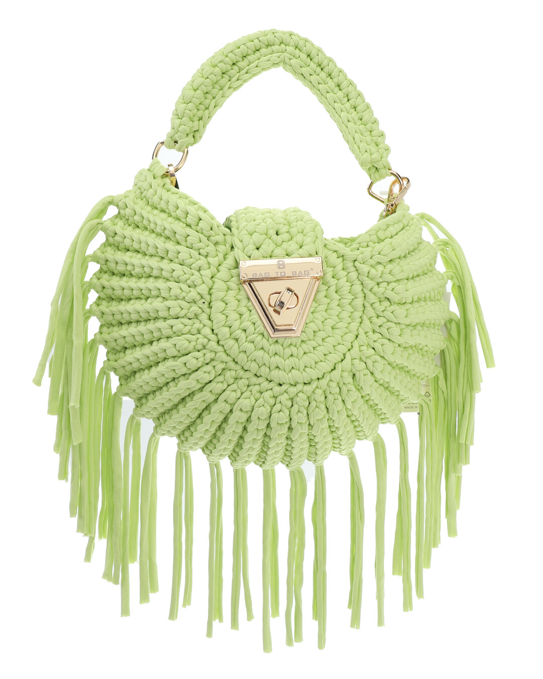 Τσάντα χιαστί ψάθινη με κρόσσια KD-1012 – Πράσινο