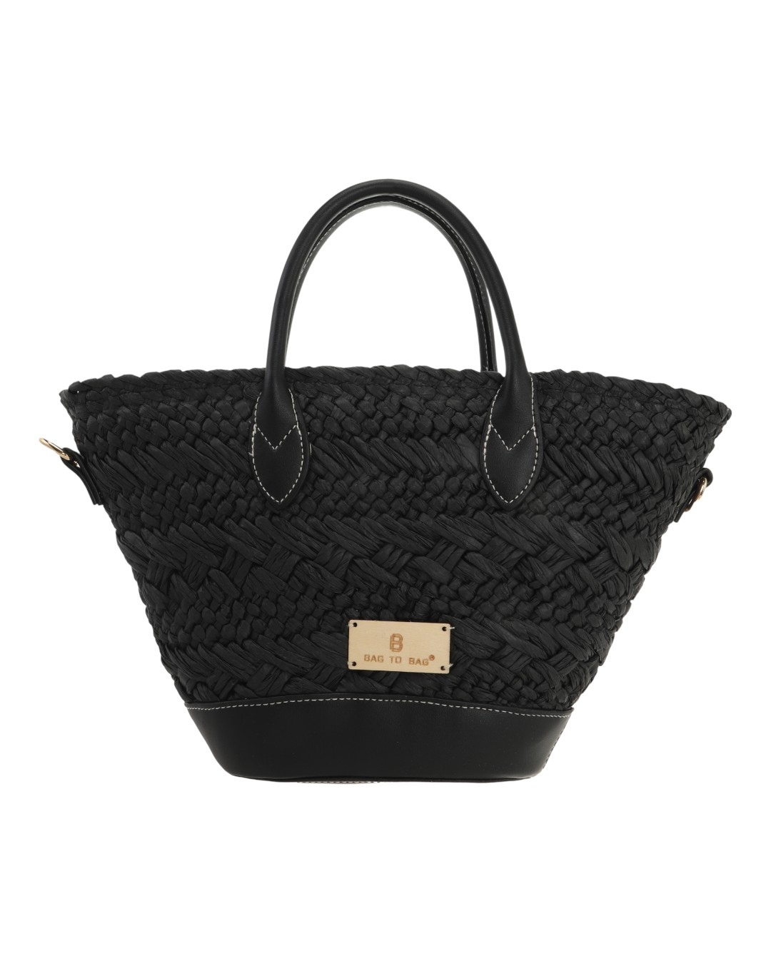 Ψάθινη Τσάντα ώμου KD-1029 – Μαύρο