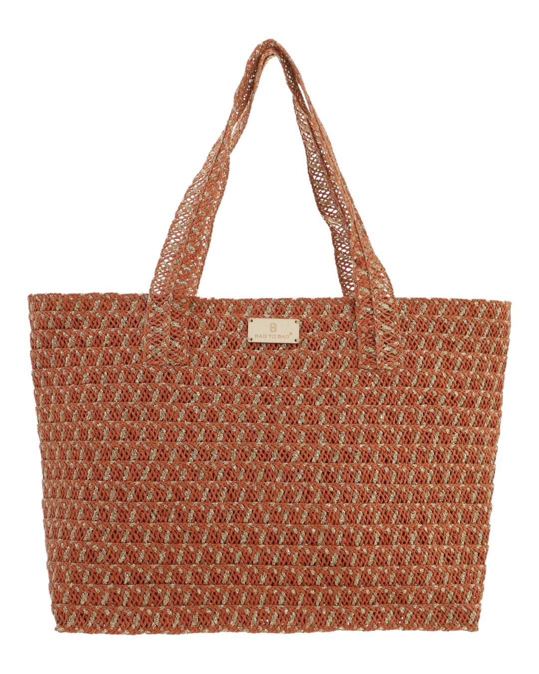 Ψάθινη Τσάντα ώμου XY-2650 – Κόκκινο