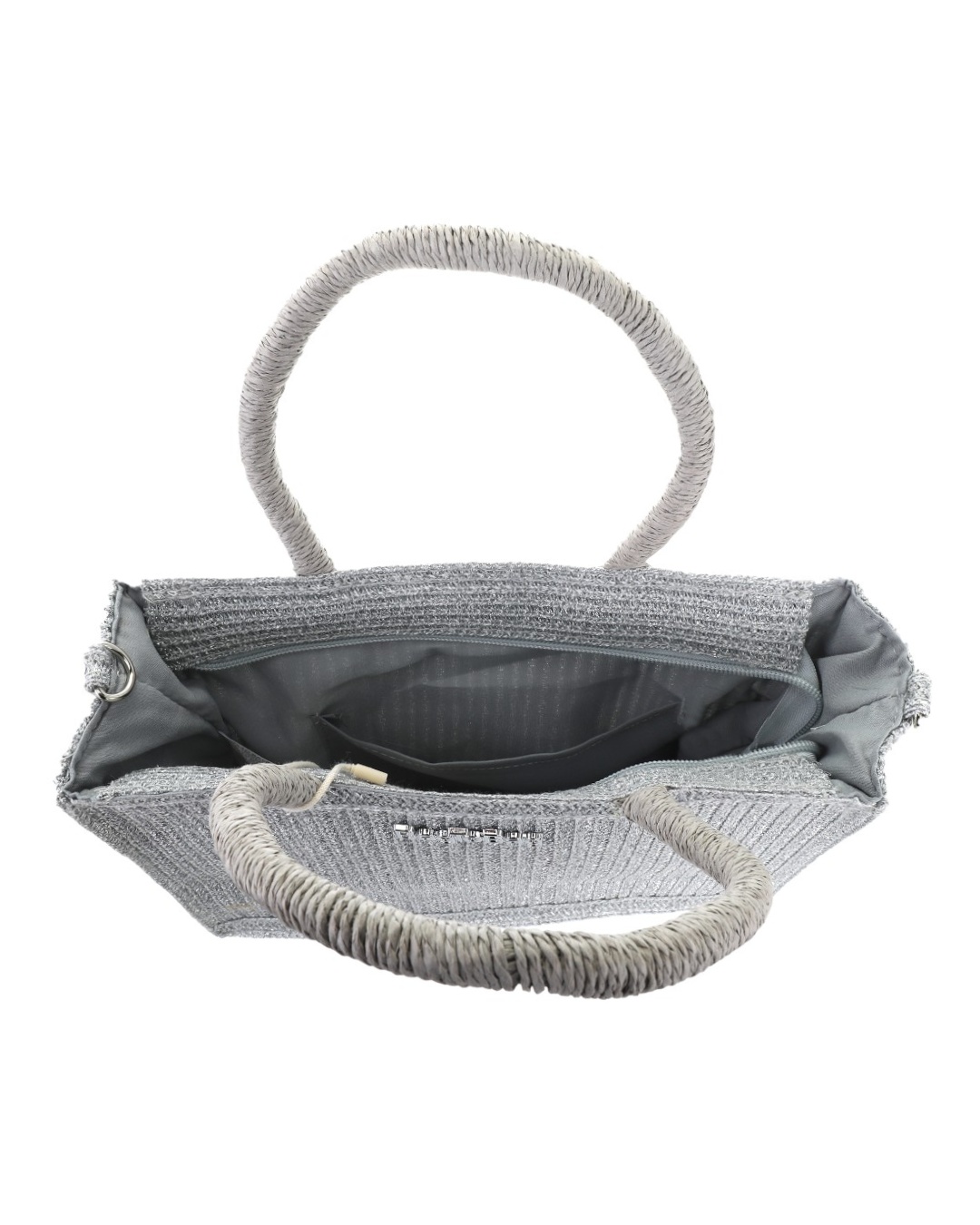 Ψάθινος τσαντα ώμου XY-2663 – Ασημί