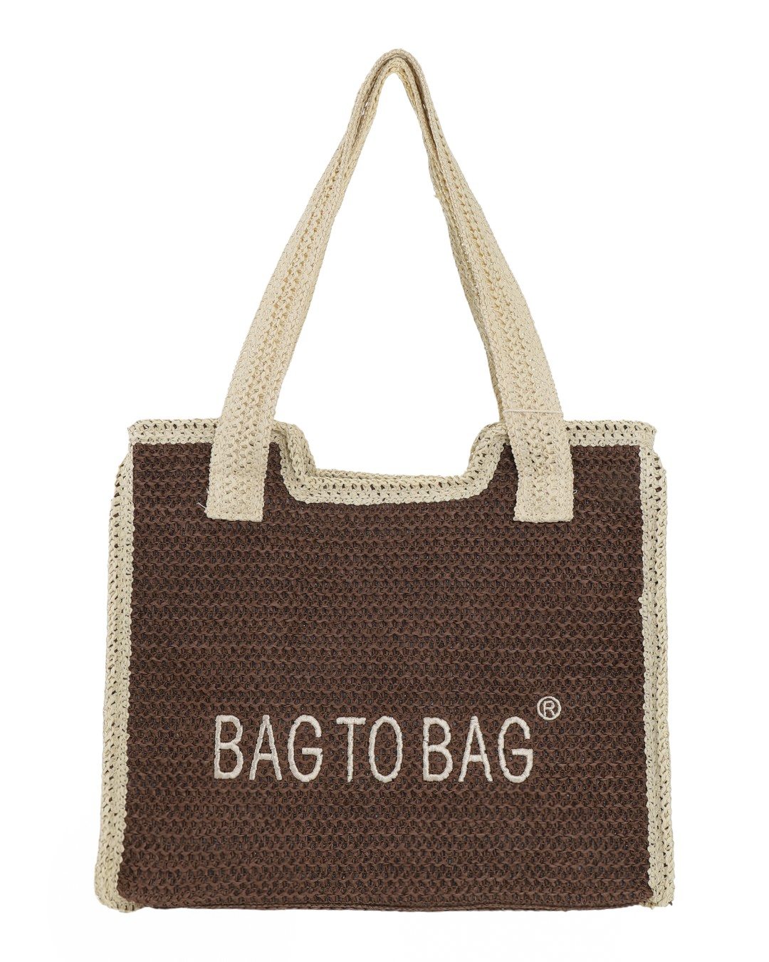 Ψάθινη Τσάντα ώμου XY-2628 – Καφέ