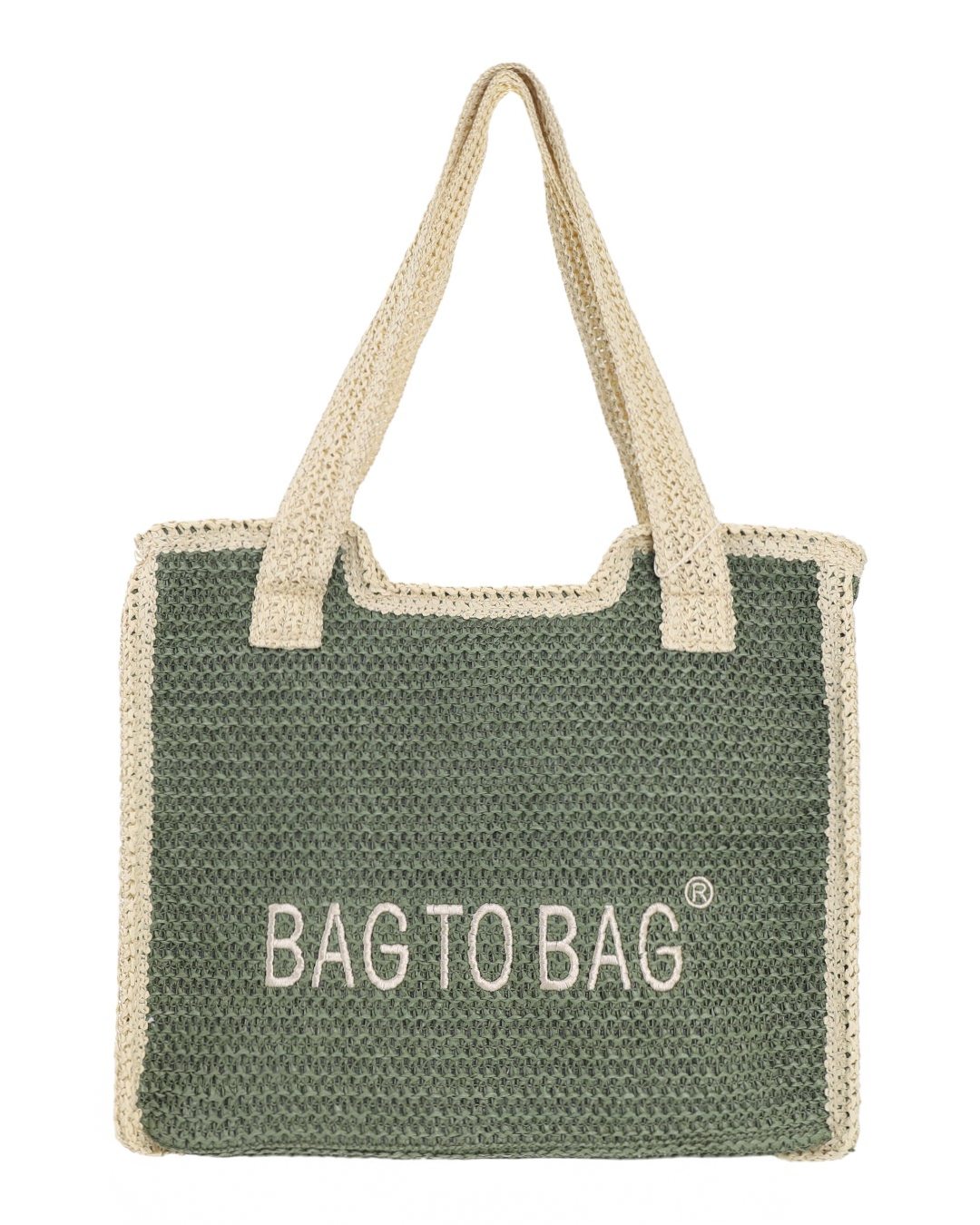 Ψάθινη Τσάντα ώμου XY-2628 – Πράσινο