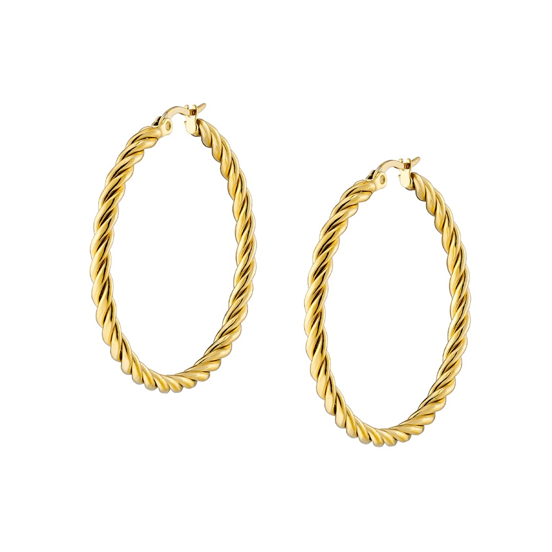 Γυναικείο Σκουλαρίκι κρίκος από ανοξείδωτο ατσάλι N-02240G