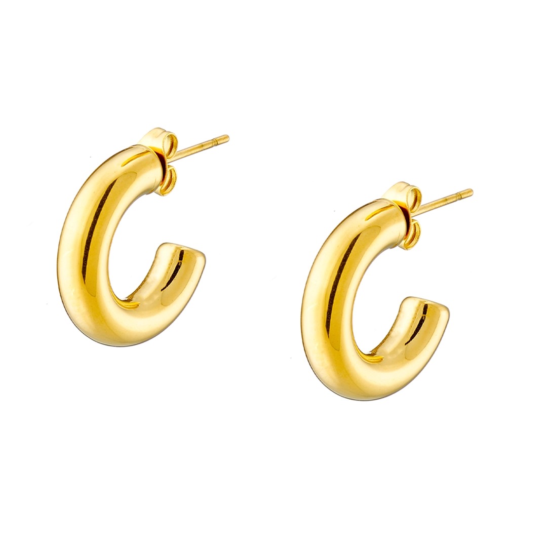 Γυναικείο Σκουλαρίκι κρίκος από ανοξείδωτο ατσάλι N-02241G