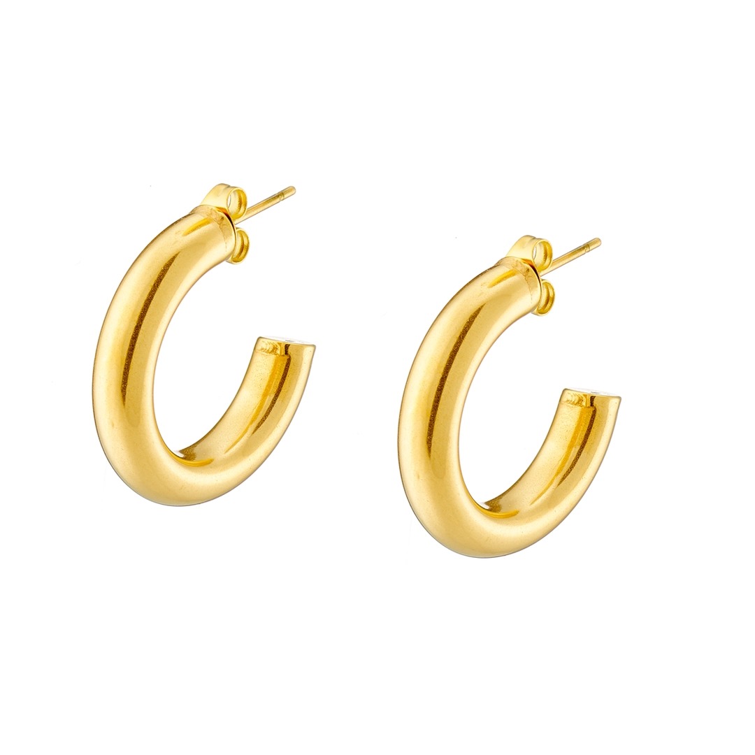 Γυναικείο Σκουλαρίκι κρίκος από ανοξείδωτο ατσάλι N-02242G