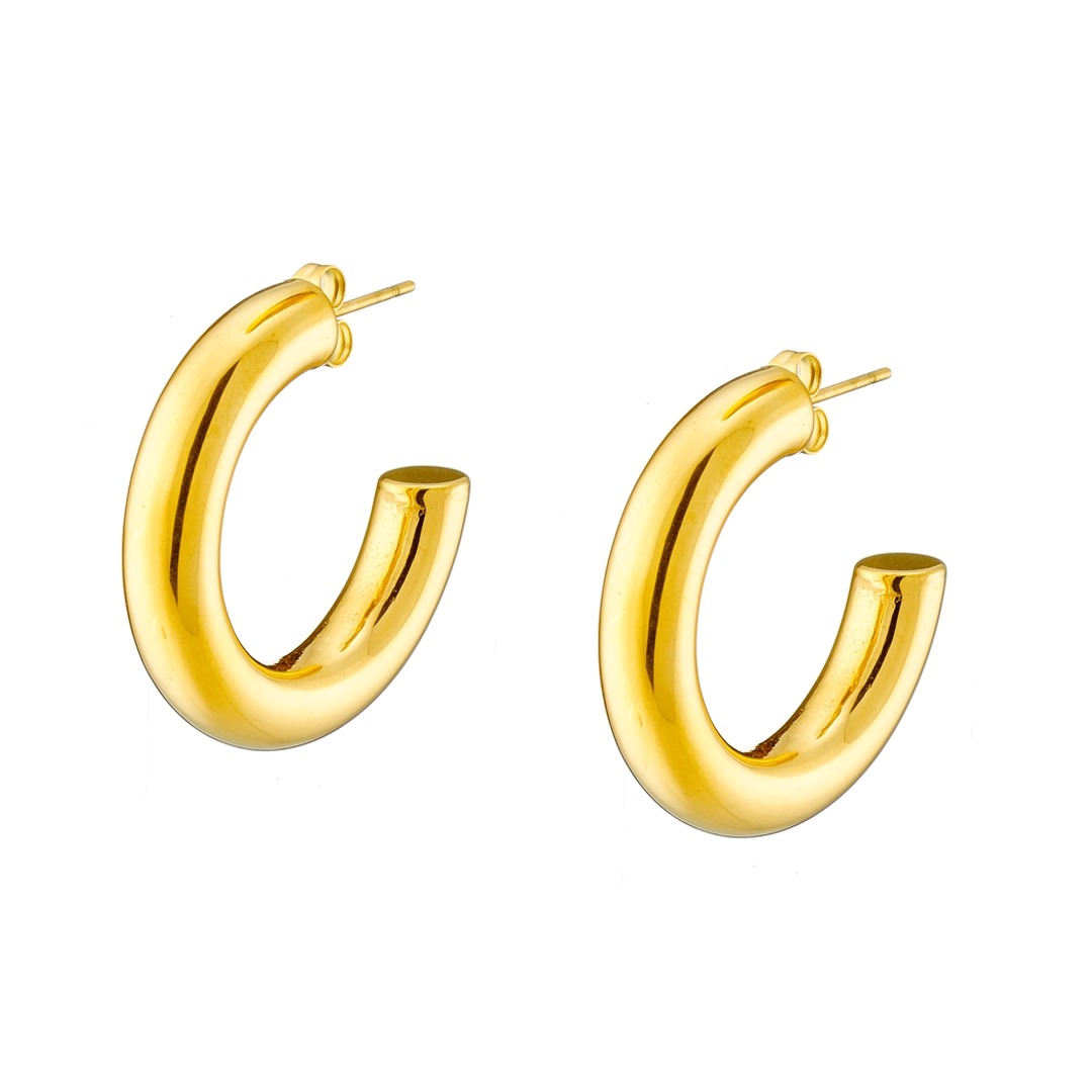 Γυναικείο Σκουλαρίκι κρίκος από ανοξείδωτο ατσάλι N-02243G