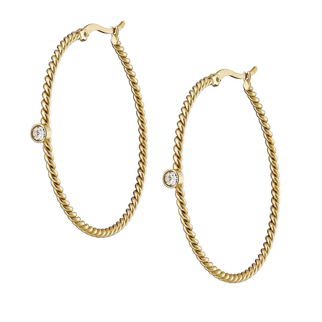 Γυναικείο Σκουλαρίκι κρίκος από ανοξείδωτο ατσάλι N-02267G