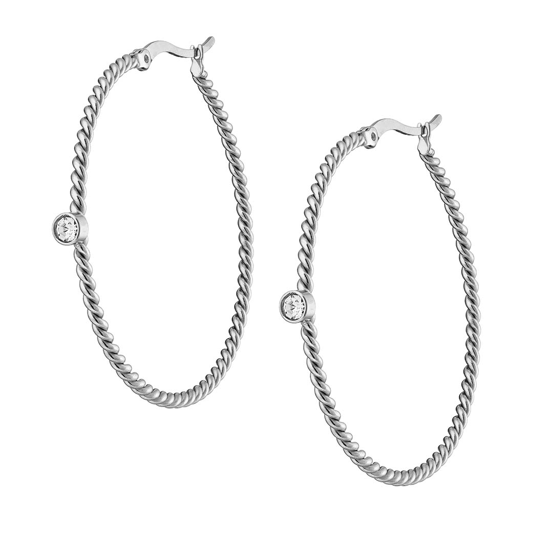 Γυναικείο Σκουλαρίκι κρίκος από ανοξείδωτο ατσάλι N-02267