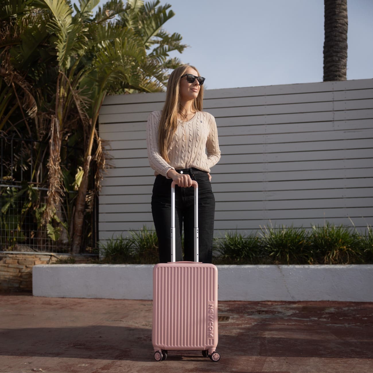 Βαλίτσα καμπίνας σκληρή Newcom (ABS+PC) N1490/50 ροζ