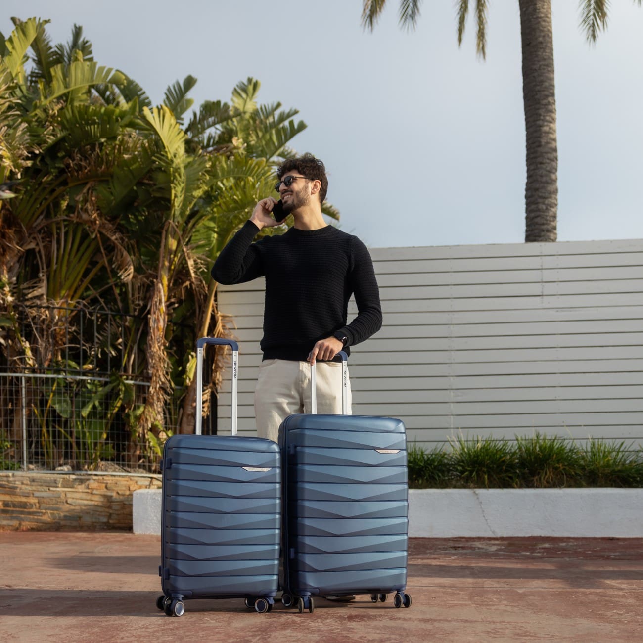 Βαλίτσες σκληρές Newcom (PP) μεσαία μεγάλη N1597 μπλε