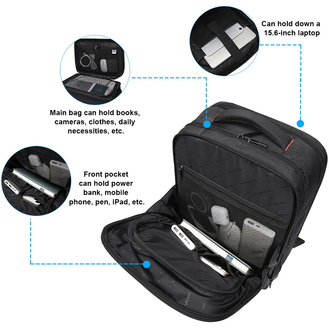 Επαγγελματικό σακίδιο 15,6” NewCom N1705445001 μαύρο