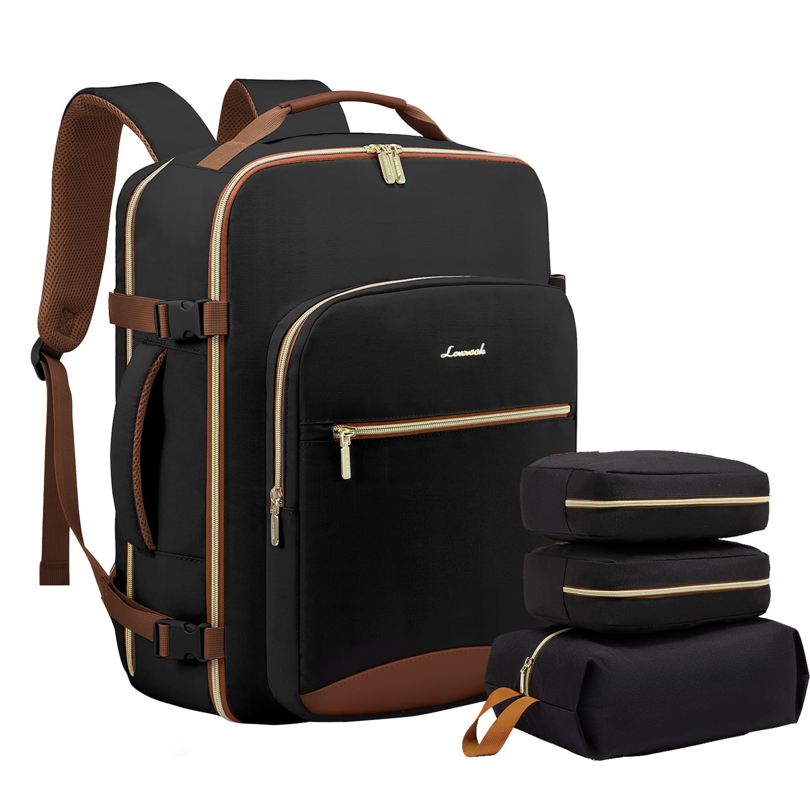 Σακίδιο ταξιδιού για γυναίκες 40L Carry on 17,3" WB2029 black/brown