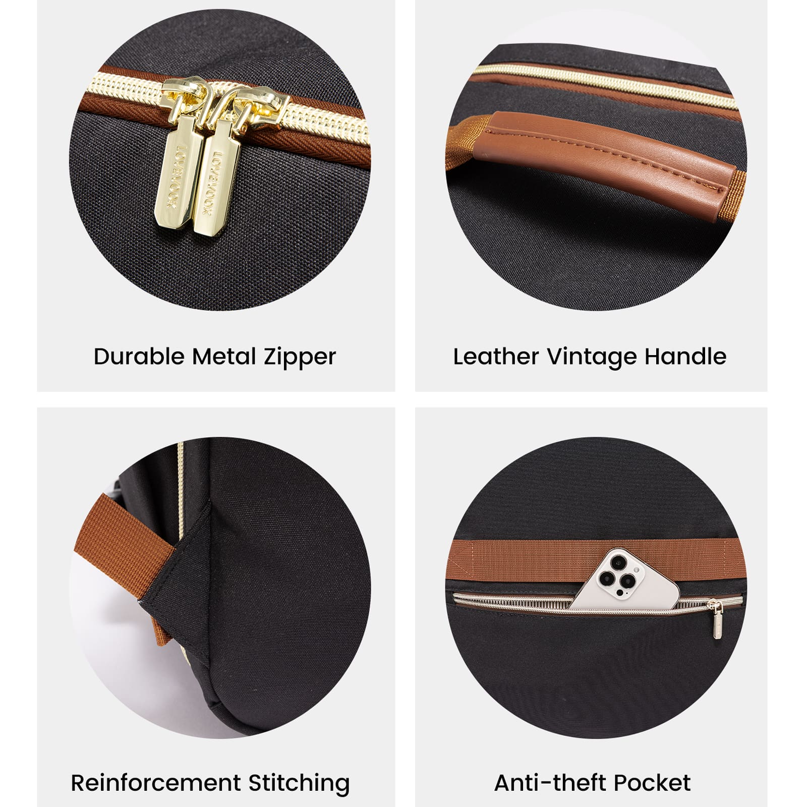 Σακίδιο ταξιδιού για γυναίκες 40L Carry on 17,3" WB2029 black/brown