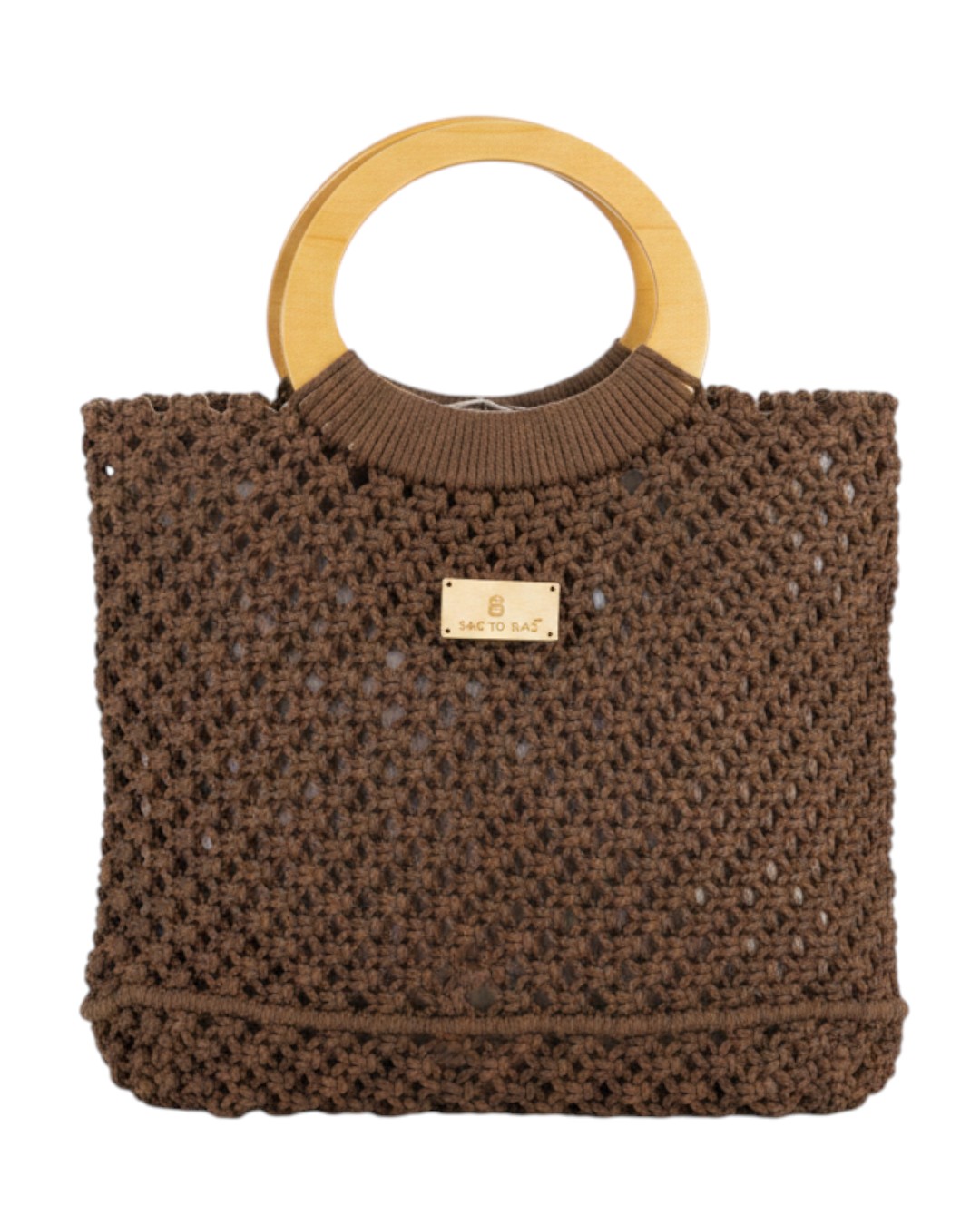 Πλεκτή Τσάντα Χειρός CN26007 – Καφέ