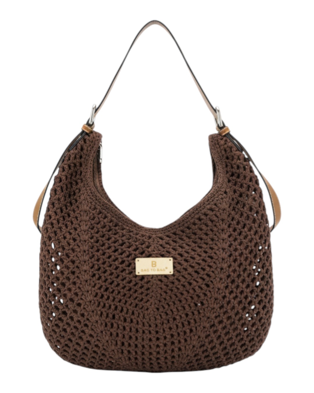 Ψάθινη τσάντα ώμου XY-2656 – Καφέ