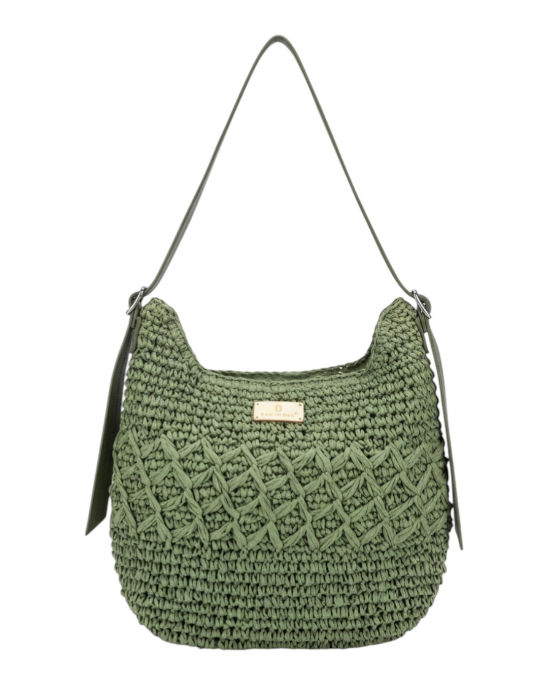 Ψάθινη τσάντα ώμου XY-2638 – Πράσινο