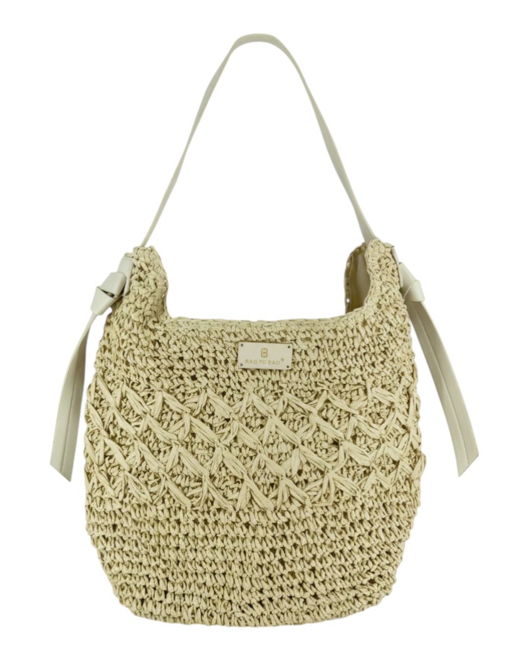 Ψάθινη τσάντα ώμου XY-2638 – Μπέζ